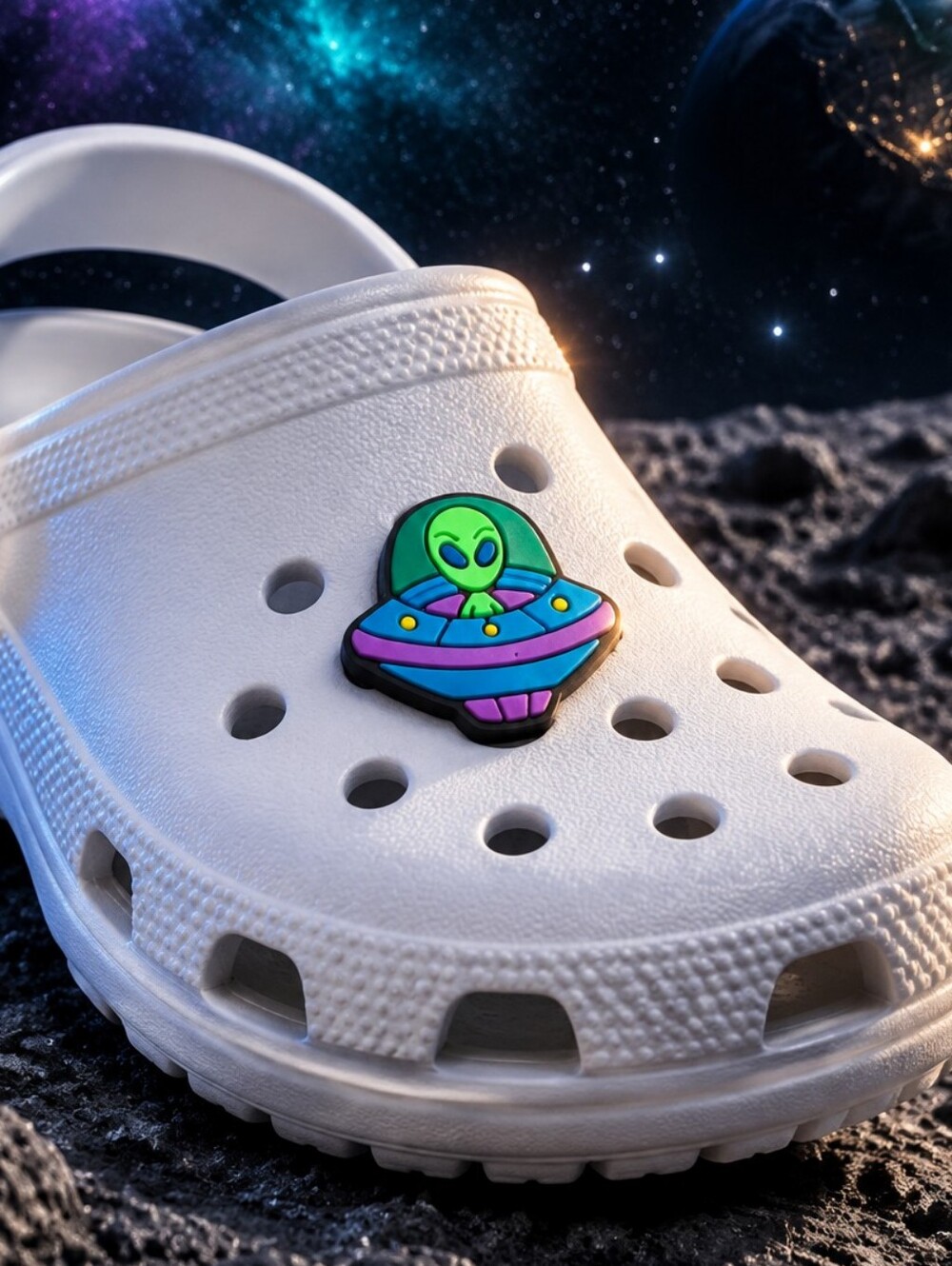 Alien UFO Croc Shoe Charm Jibbitz Style Space Galaxy Extraterrestrial Spaceship